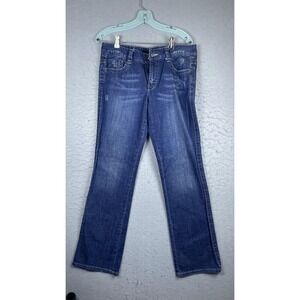 Calvin Klein Jeans Womens 10 Blue Straight Leg Mid Rise Stretch Denim 30x30